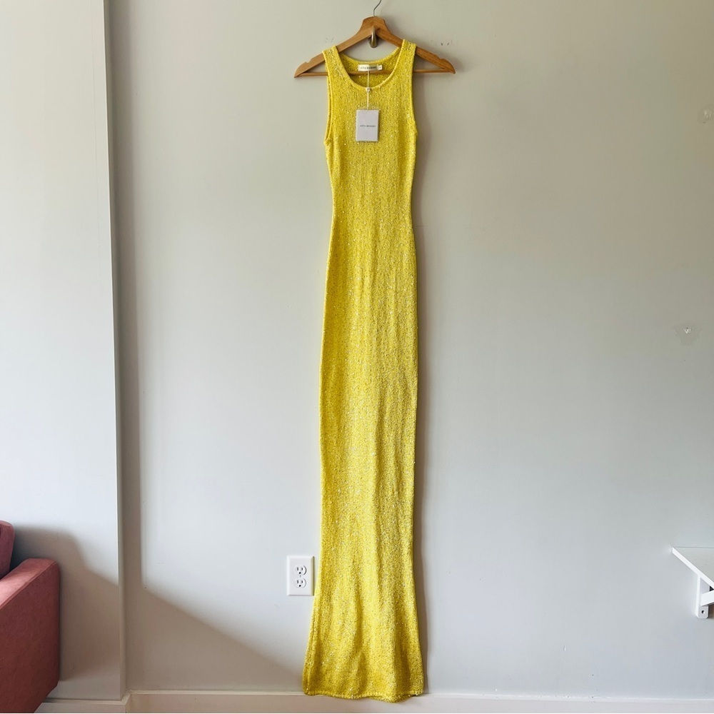 New ASTA RESORT Natalia Dress - Chartreuse Sequin Size XSโโโ - Picture 2 of 6